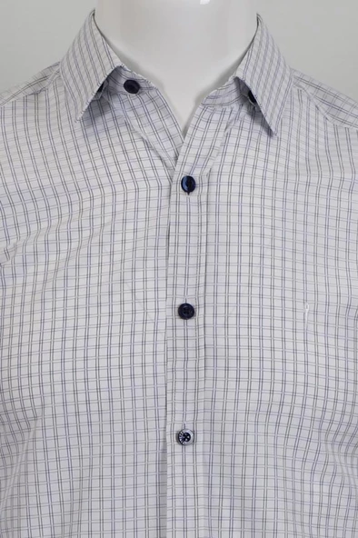 Uzun Kol Slim Fit Kareli Gömlek - Resim 3
