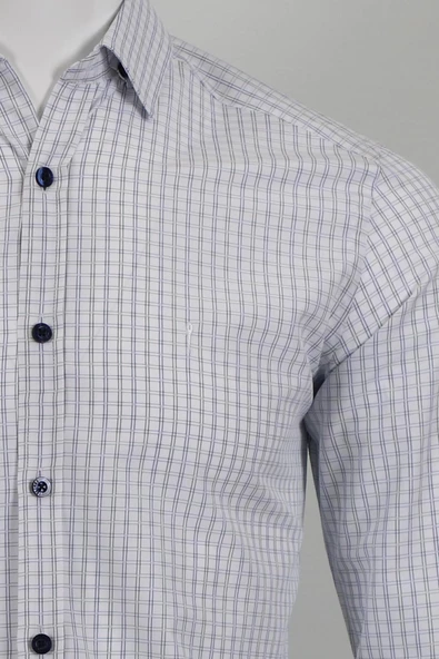 Uzun Kol Slim Fit Kareli Gömlek - Resim 7