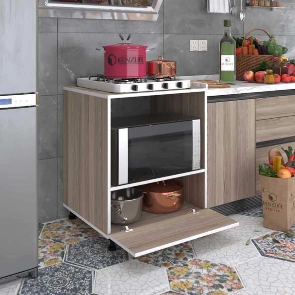 Kenzlife ocak dolabı bennu crd 85*70*60 XLARGE kapaklı hazır mutfak klasik setüstü ocak için sabit tabla ürün görseli 1