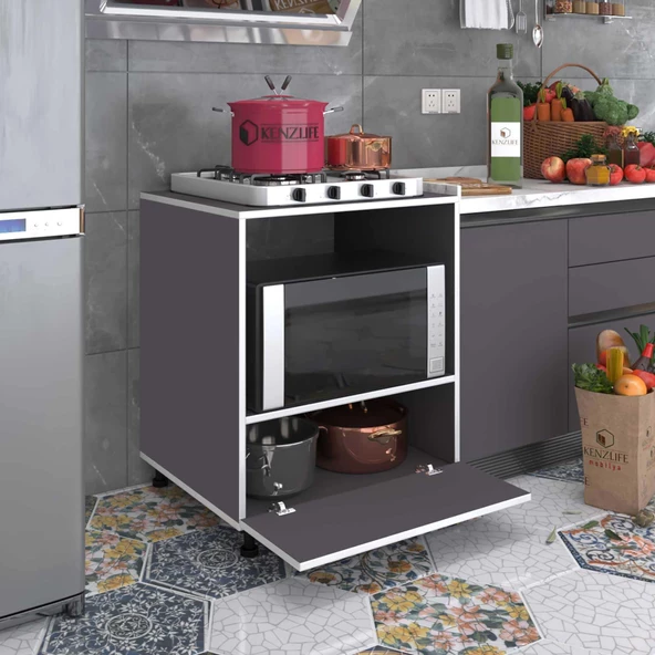 Kenzlife ocak dolabı bennu gri 85*70*60 XLARGE kapaklı hazır mutfak klasik setüstü ocak için sabit tabla ürün görseli 1