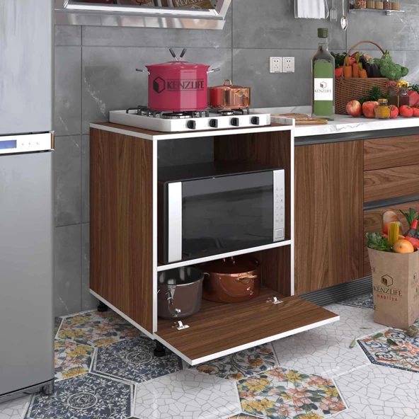 Kenzlife ocak dolabı bennu cvz 85*70*60 XLARGE kapaklı hazır mutfak klasik setüstü ocak için sabit tabla ürün görseli 1