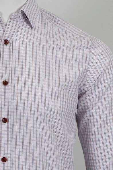 Uzun Kol Slim Fit Kareli Gömlek - Resim 4