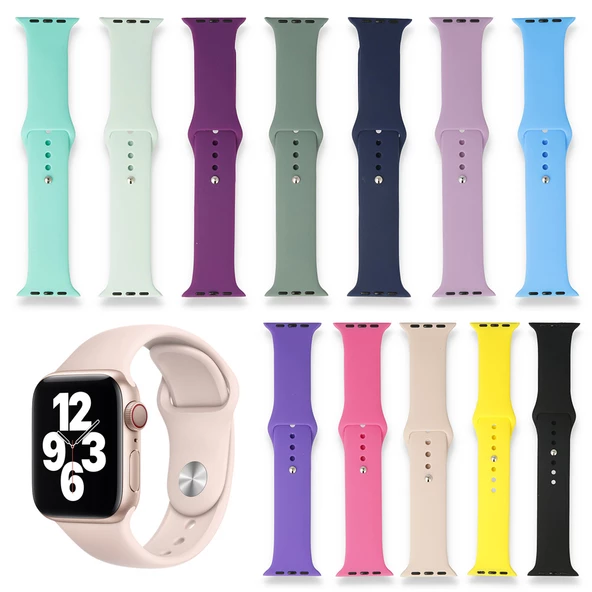FitCase Apple Watch 42/44/45/49 mm Uyumlu Klasik Silikon Kordon ürün görseli 1