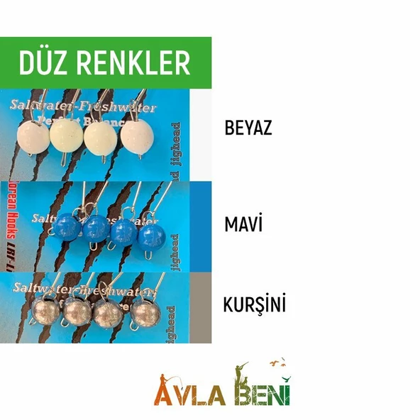 SAFİR DÜZ UV ve GLOW JİG HEAD ürün görseli 1