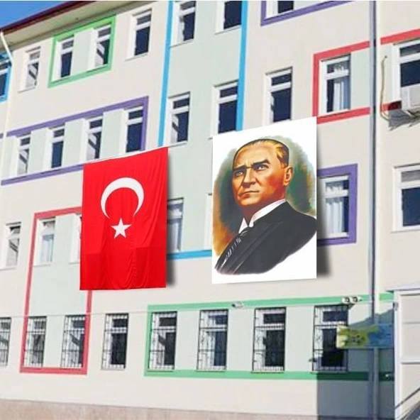 Atatürk Posteri ve Türk Bayrağı Raşel Kumaş 150x225 cm -6 ürün görseli 1