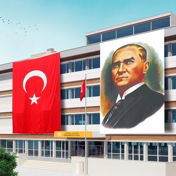 600x900 Atatürk Posteri ve Türk Bayrağı Raşel Kumaş-6 ürün görseli 1