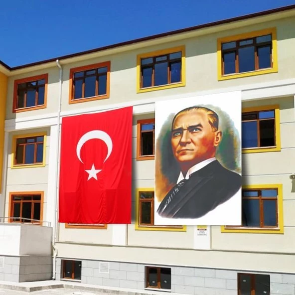 Atatürk Posteri ve Türk Bayrağı Raşel Kumaş 200X300 cm -6 ürün görseli 1