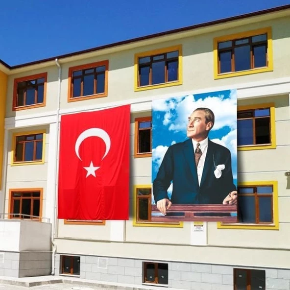 Atatürk Posteri ve Türk Bayrağı Raşel Kumaş 200X300 cm -2 ürün görseli 1