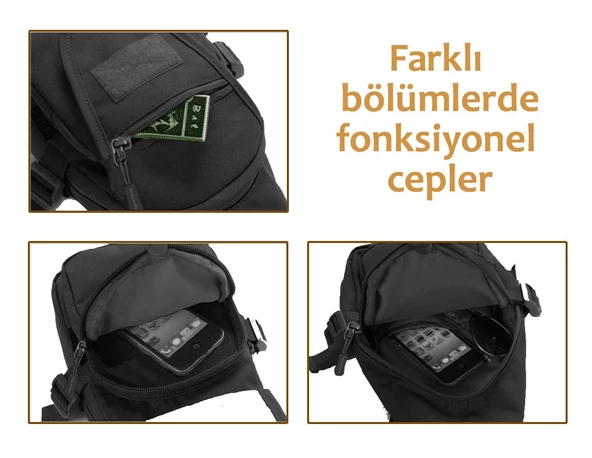 Protector Plus Üçgen Tek Omuz Çantası (Siyah) - Resim 5