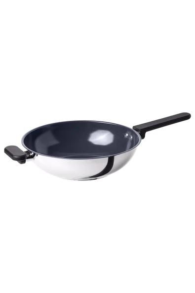 IKEA MIDDAGSMAT WOK TAVA YAPIŞMAZ SOL-JEL SERAMİK KAPLAMA PASLANMAZ ÇELİK 28 CM ürün görseli 1