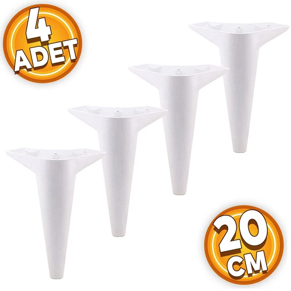 Aspen Lüks Mobilya Kanepe Koltuk Tv Ünitesi Konsol Ayağı Ayakları 20 Cm Beyaz Ayak (4 ADET) ürün görseli 1