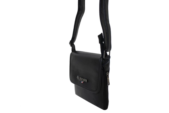 Plevr 9508 Us Polo Assn Siyah Suni Deri Unisex Postacı Çanta ürün görseli 1