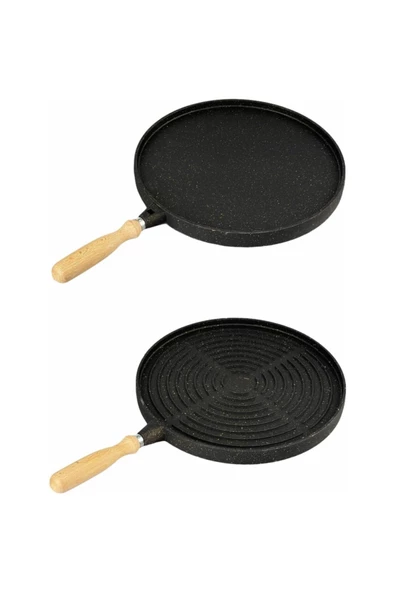 Altunay Hamarat Çift Taraflı Granit Kaplı 35 Cm Döküm Gözleme-grill Tava ürün görseli 1