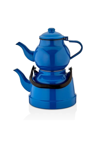 Ebru Metal Ebru Emaye Mavi Çinko Çaydanlık Takımı (Jumbo Boy 1. 5lt/4.2lt) ürün görseli 1