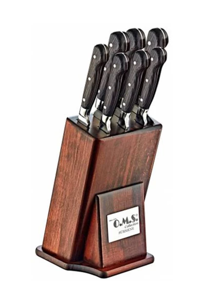 OMS Art-6160 8 Parça Ahşap Standlı Sürmene Bıçak Seti ürün görseli 1