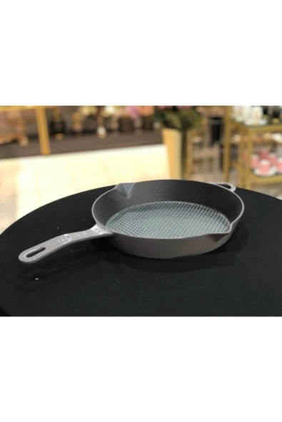 Schafer Gri Guss Chef Demir Döküm 28 cm Yuvarlak Izgara Tava ürün görseli 1