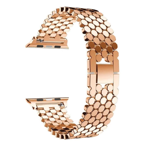 Gpack Apple Watch SE 44mm Kordon Metal Bal Peteği Desen Renkli KRD 30 ürün görseli 1