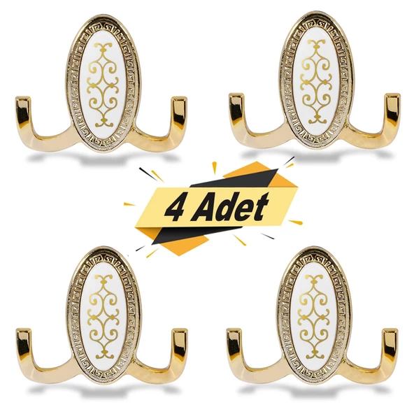 Seçil Vestiyer Duvar Askısı Dolap Elbise Askılığı Gold Metal Askı (4 ADET) ürün görseli 1