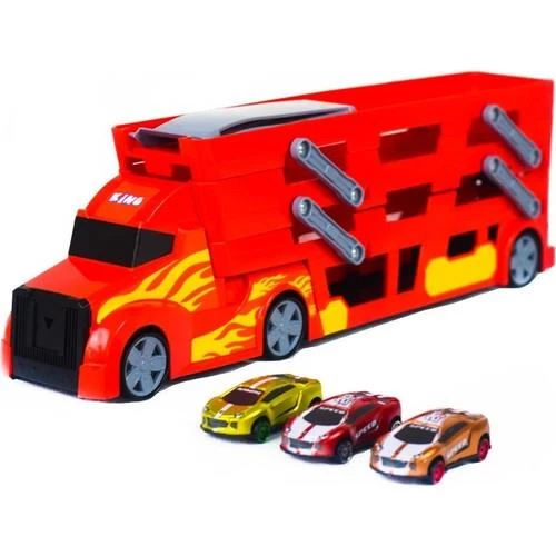 King Toys 3 Katlı Sürat Pistli Tır 3 Arabalı Çocuklar İçin Garaj Otopark Yarış Pisti Eğitici Oyun Seti ürün görseli 1