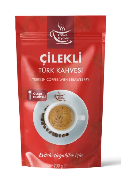 Kahve Tiryakisi Çilekli Türk Kahvesi 200 gr Paket ürün görseli 1