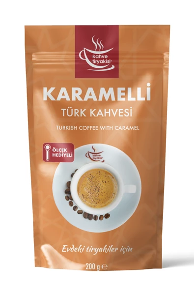 Kahve Tiryakisi Karamelli Türk Kahvesi 200 gr Paket ürün görseli 1