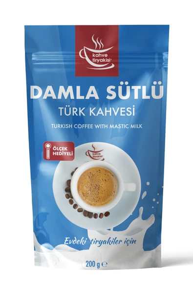 Kahve Tiryakisi Damla Sütlü Türk Kahvesi 200 gr Paket ürün görseli 1