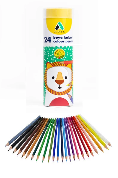 Teneke 24 Renk Kuru Boya 1 Paket Adel Kuru Boya Metal Kutu ürün görseli 1