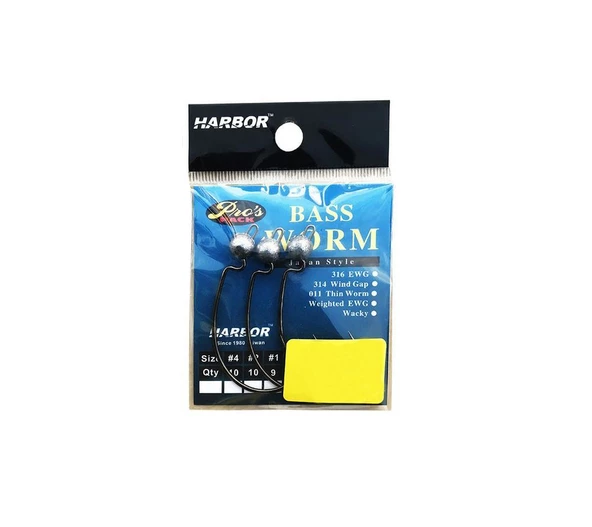 Harbor Sh53 Bass Worm No:2/0 4 Pcs Jig Head ürün görseli 1
