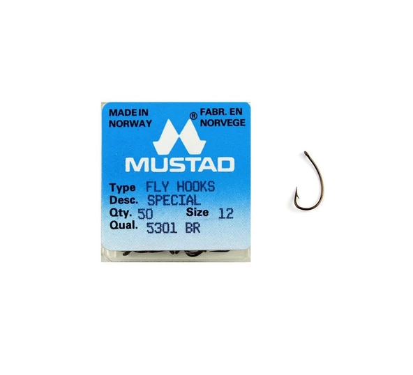 Mustad 5301 Br Fly Hooks No:12 50  Pcs ürün görseli 1