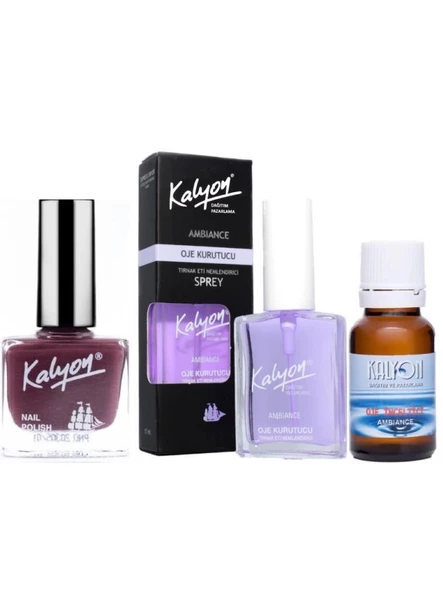 Kalyon Oje 305 + Oje Kurutucu Sprey 17 Ml + Oje Çözücü ürün görseli 1