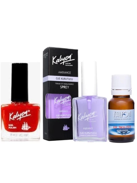 Kalyon Oje 234 + Oje Kurutucu Sprey 17 Ml + Oje Çözücü ürün görseli 1
