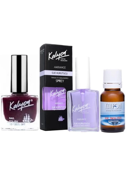 Kalyon Oje 307 + Oje Kurutucu Sprey 17 Ml + Oje Çözücü ürün görseli 1