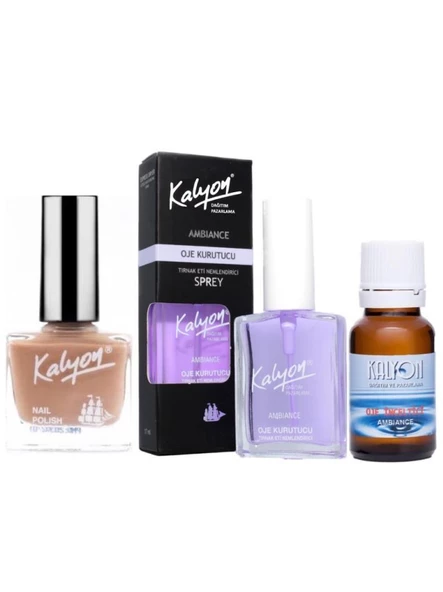 Kalyon Oje 302 + Oje Kurutucu Sprey 17 Ml + Oje Çözücü ürün görseli 1