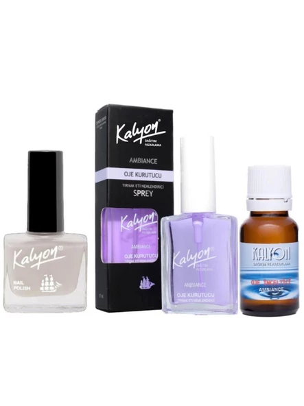 Kalyon Oje 202 + Oje Kurutucu Sprey 17 Ml + Oje Çözücü ürün görseli 1