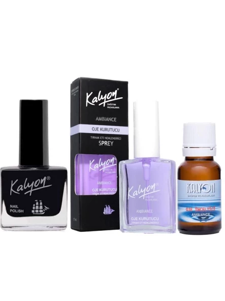 Kalyon Oje 213 + Oje Kurutucu Sprey 17 Ml + Oje Çözücü ürün görseli 1