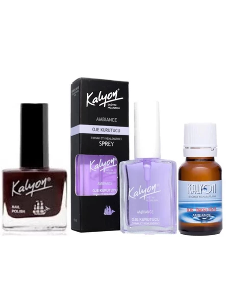 Kalyon Oje 211 + Oje Kurutucu Sprey 17 Ml + Oje Çözücü ürün görseli 1
