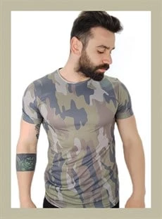 Erkek Askeri Kamuflaj T-Shirt ürün görseli 1