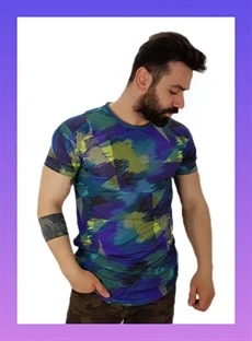 Erkek Prizma Desen T-Shirt ürün görseli 1