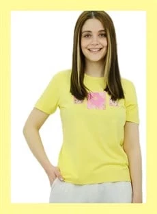 Çiçek Baskılı Sarı T-Shirt ürün görseli 1