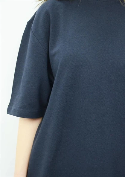 Lacivert  Salaş T-Shirt - Resim 4