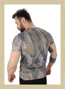 Erkek Askeri Kamuflaj T-Shirt - Resim 4