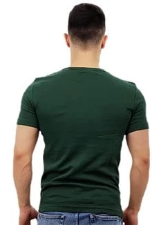 Yeşil Renk Basic Tişört - Resim 3