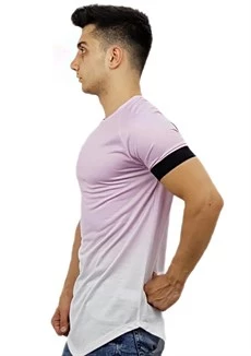 Pembe Beyaz Çift Renk T-Shirt - Resim 2