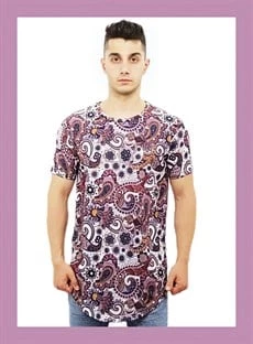 Mor Çiçek Desenli T-Shirt ürün görseli 1