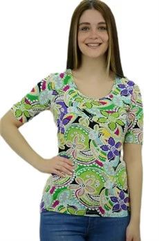 Çiçek Desenli T-Shirt ürün görseli 1