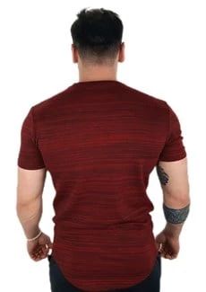 Bordo Siyah Kalın T-Shirt - Resim 3