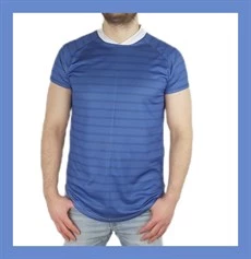 Spor Mavi Lacivert Çizgili T-shirt ürün görseli 1