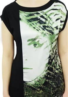 Siyah Yeşil T-Shirt - Resim 3