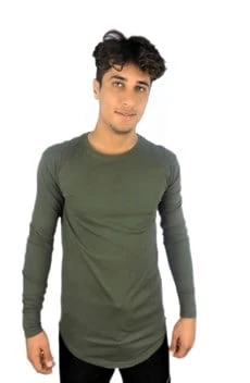 Erkek Uzun Kollu T-shirt Haki ürün görseli 1