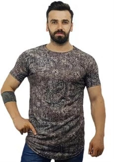 Desenli Erkek Tişört -Camel ürün görseli 1